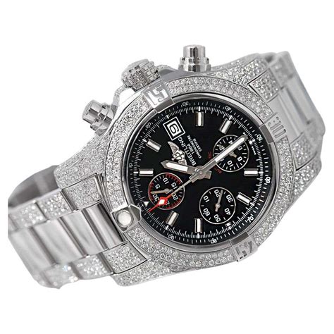 breitling watch iced out|Breitling Avenger II Chronograph Black Dial Fully Iced Out.